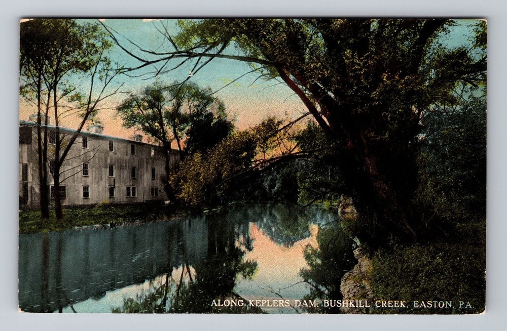 Pennsylvania PA Easton Along Keplers Dam Bushkill Creek Vintage Postcard