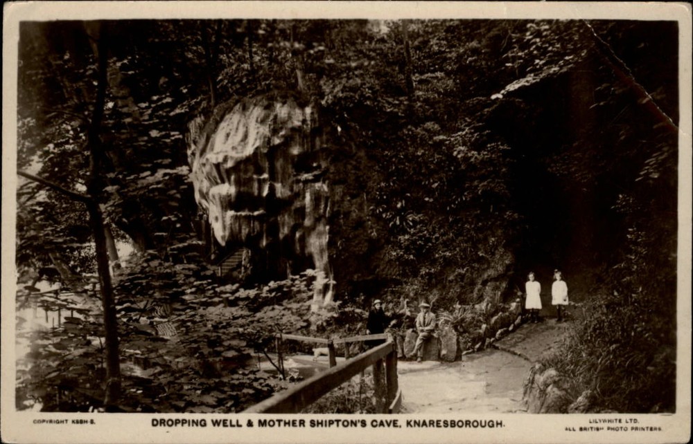 RPPC Harrogate North Yorkshire Co England Knaresborough Dropping Well postcard