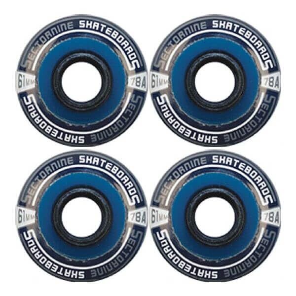 Sector 9 Nineballs 61mm 78A Clear Blue Skateboard Wheels (Set of 4)