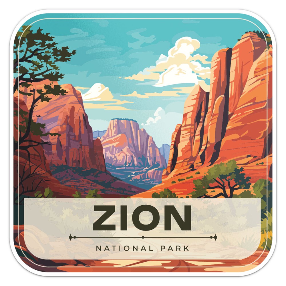 Zion National Park USA Vinyl Decal Bumper Sticker for Cars