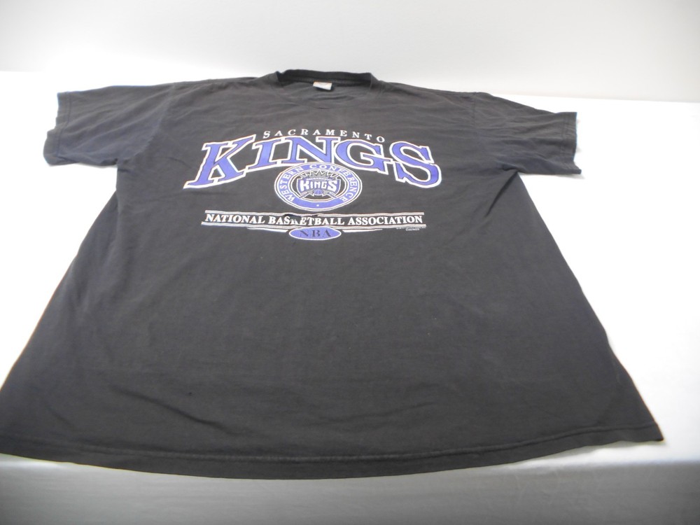 VTG Sacramento Kings Shirt Mens XL Black NBA Basketball Team Spellout Y2K Tee