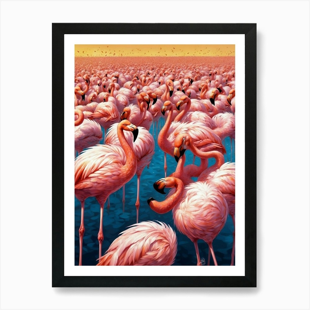 Pink Flamingos Art Print Framed Wall Art Poster Canvas Print Picture