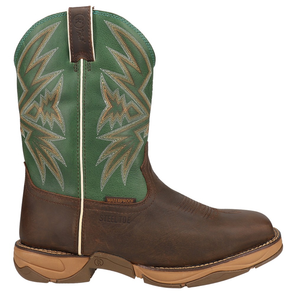 Tony Lama Bartlett 11 Inch Waterproof Steel Toe Work Boot Mens Green RR3360