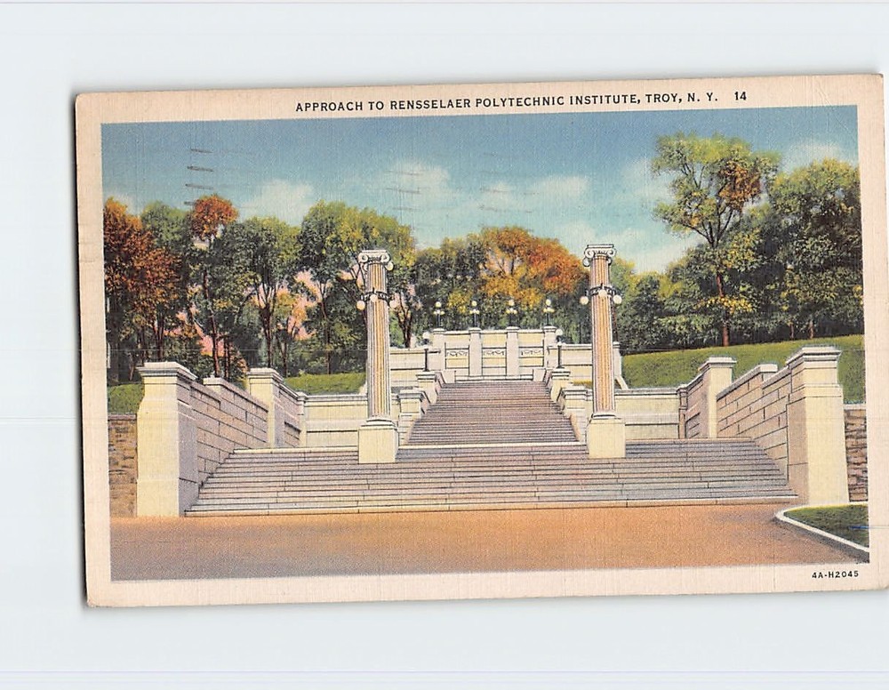 Postcard Approach to Rensselaer Polytechnic Institute Troy New York USA