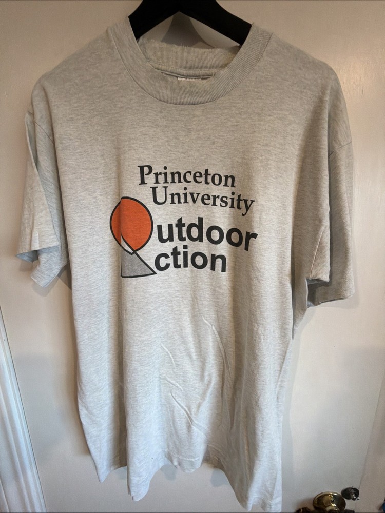 Vintage Fruit Of The Loom Heavy Cotton Princeton University Distressed T-shirt L