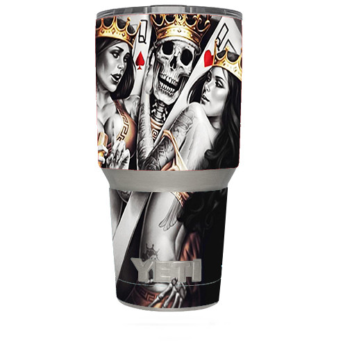 Skin Decal (6-piece kit) for Yeti 30 oz Rambler Tumbler Cup / King and Queens C