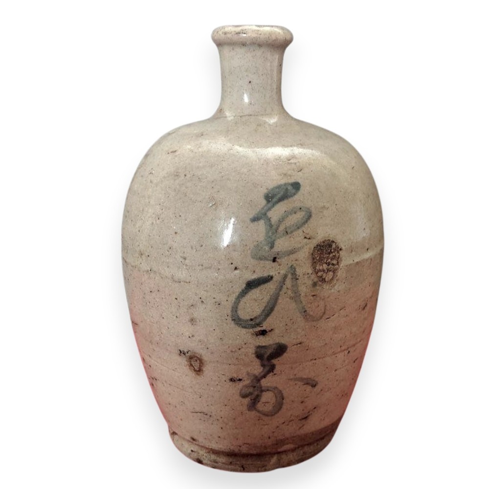 Japanese Pottery Vase Edo Period 19th Century Antique Ceramic Jar 9.4 inch