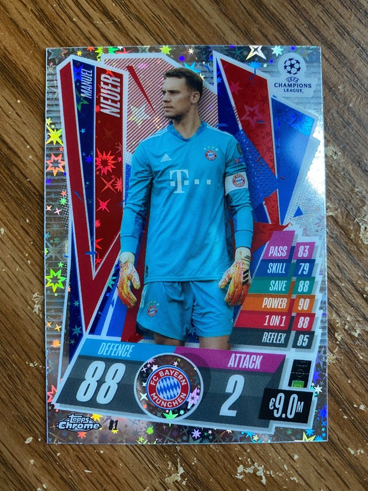 2020-21 Topps Chrome UEFA Match Attax MANUEL NEUER X-Fractor Refractor SP