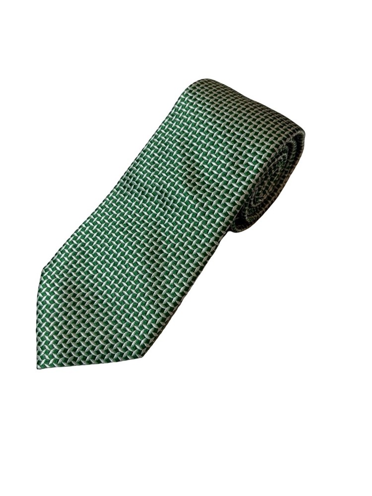 Charles Tyrwhitt Green Geometric Silk Tie Luxury London Mens Necktie