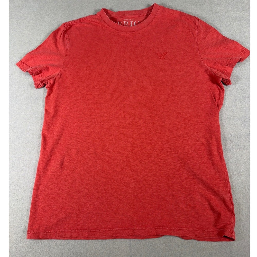 American Eagle Outfitters Mens Red Short Sleeve Athletic Fit Cotton T-Shirt M