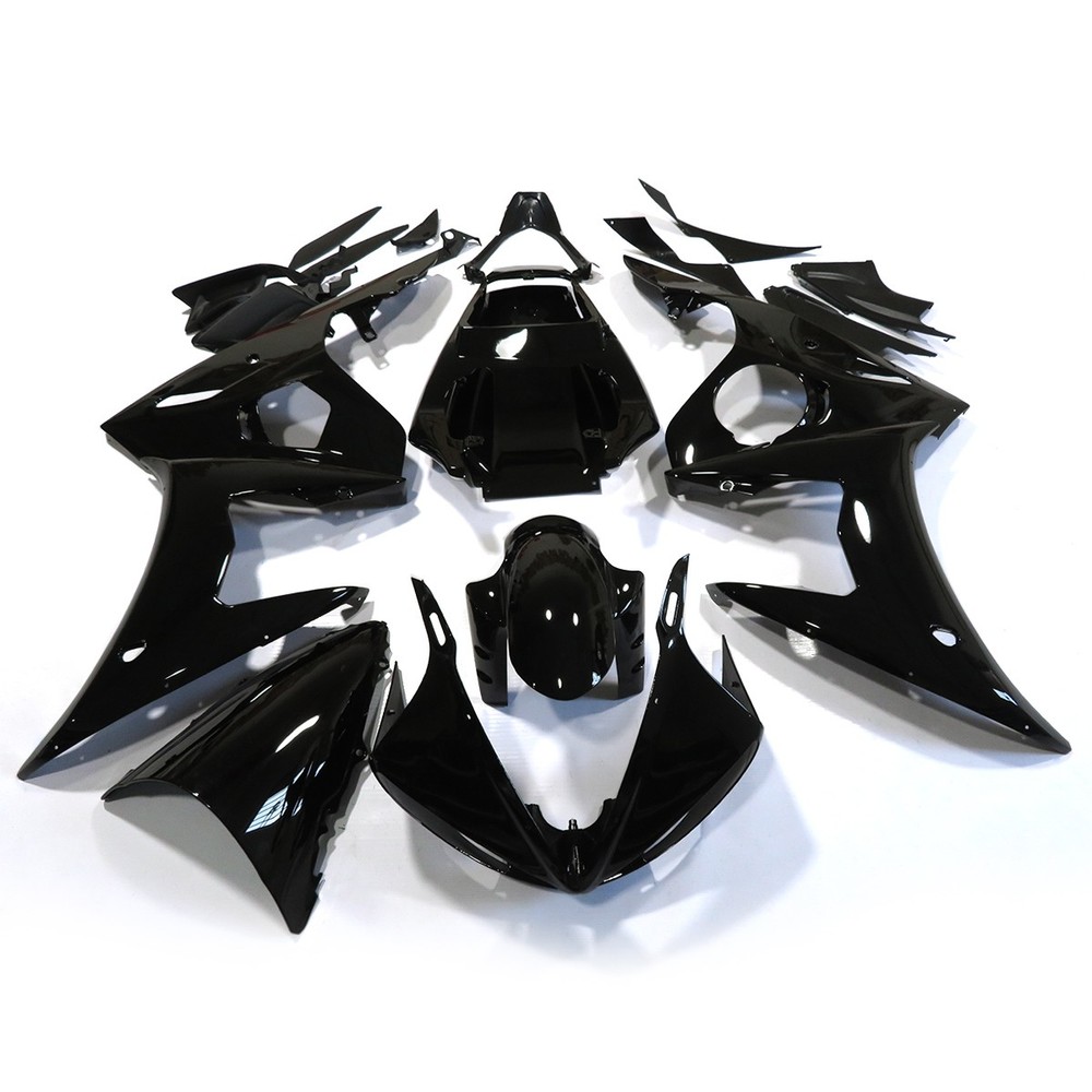 Glossy Black ABS Plastic Injection Fairing Kit Bodywork For Yamaha YZF R6 2005