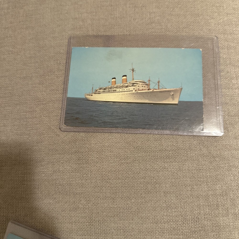 S.S. Constitution, American export and Isbrandtsen lines Vintage Ship Postcard