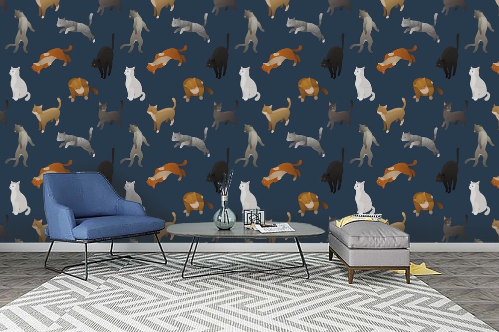 3D Animal Cat Pattern Wall Murals Wallpaper Murals Wall Sticker