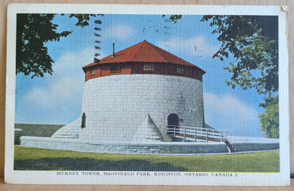 Canada Kingston Ontario Murney Tower MacDonald Park Kearny NJ Linen Postcard