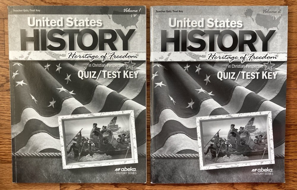 Abeka United States History Heritage of Freedom Quiz Test Keys Volumes 1 and 2