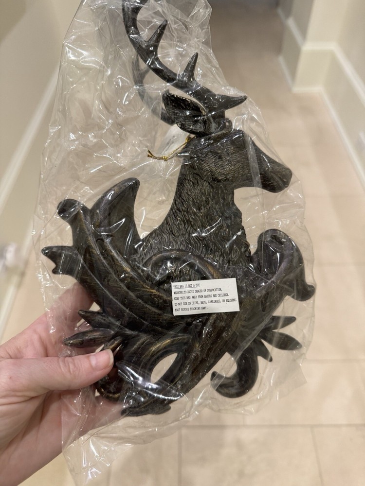 NWT: 10 In Bronze Colored Reindeer Ornament MSRP $16.25