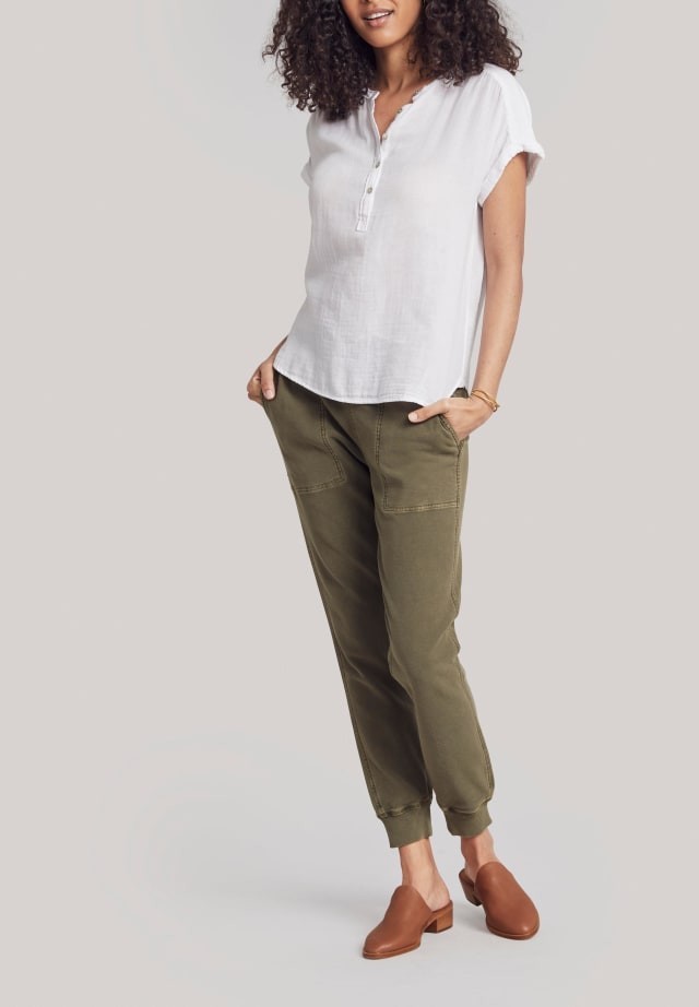 Faherty dream cotton Desmond Gauze White top Womens Size S