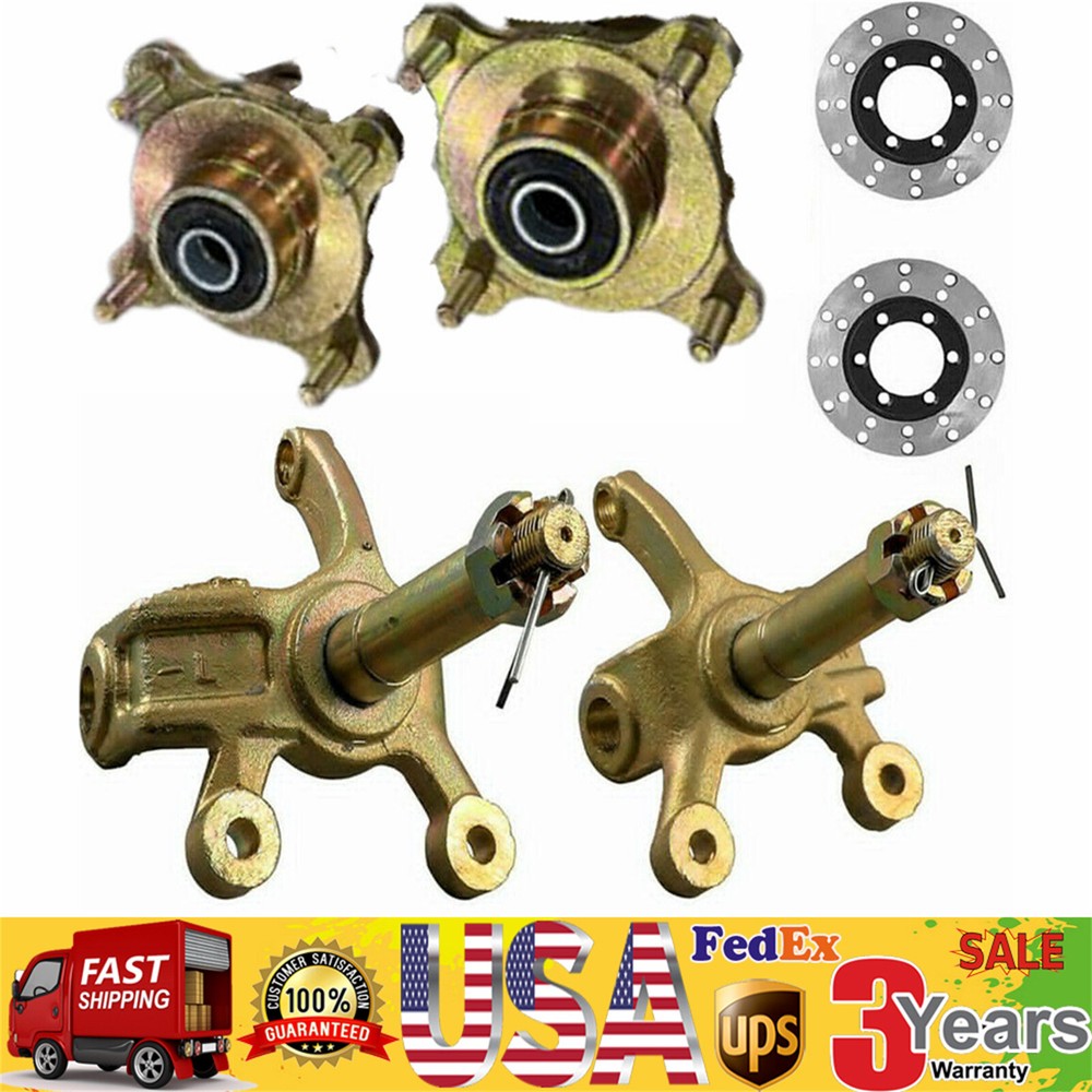 4 Stud Front Wheel Hub Steering Knuckle Spindle Brake Disc For ATV Quad Go Kart