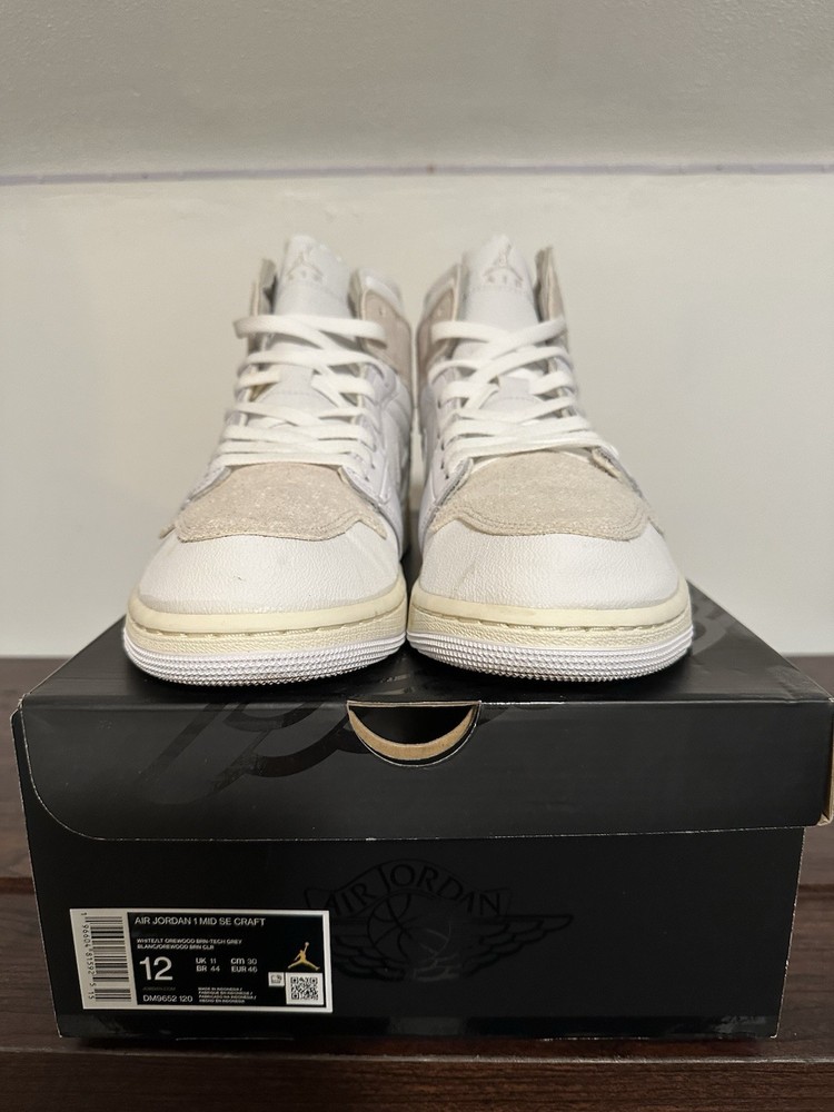 Air Jordan 1 Mid SE Craft White/Lt Ore Wood Brown Tech Grey