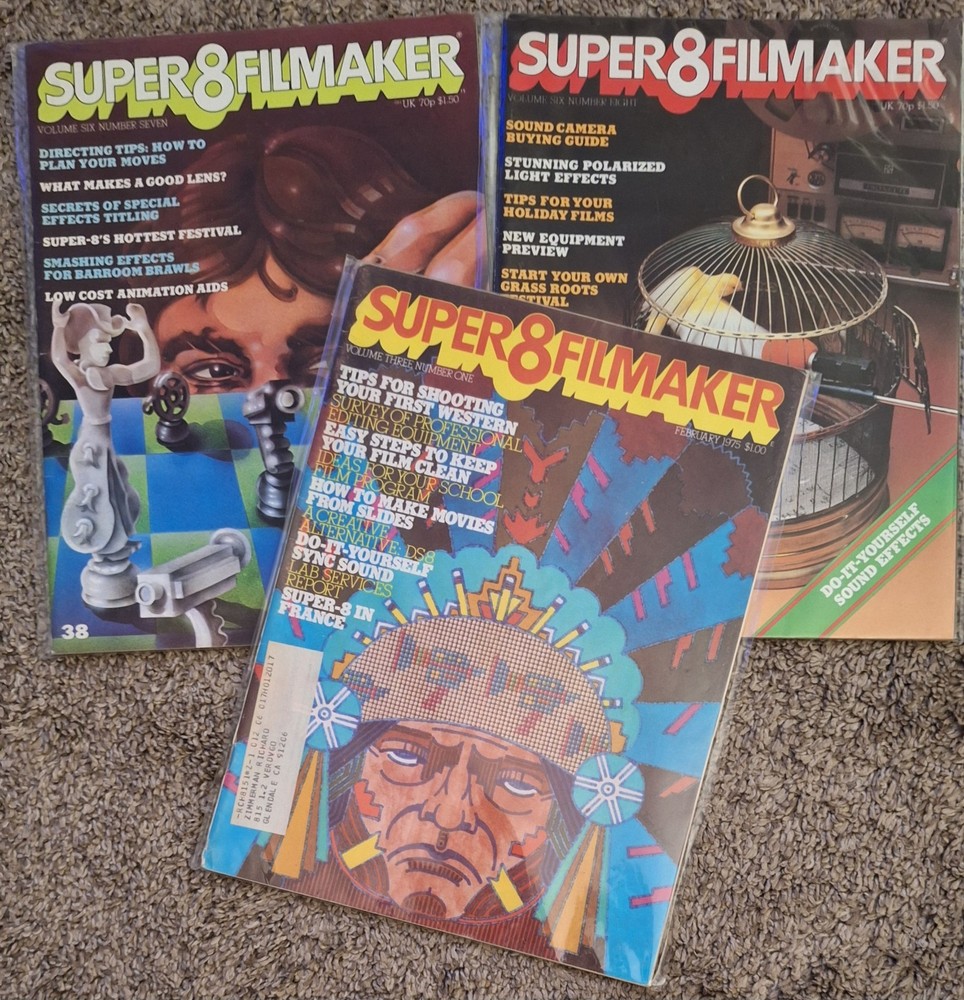 Super 8 Filmaker 1975 Vol. 3 # 1, UK. Vol. 6 # 7, 8
