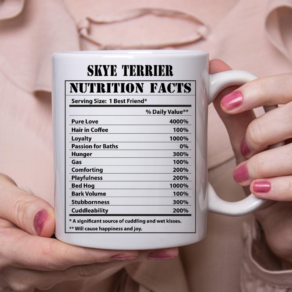 Skye Terrier Nutritional Facts Humor White Coffee Mug  