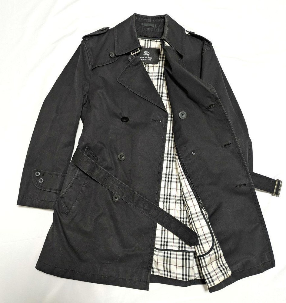 Burberry Black Label Trench Coat Nova Check Liner Belt M1121