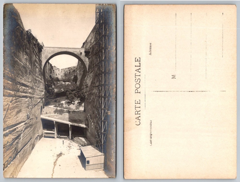 Constantine Algeria Bridge Gorge RPPC Real Photo Postcard c1910 North Africa