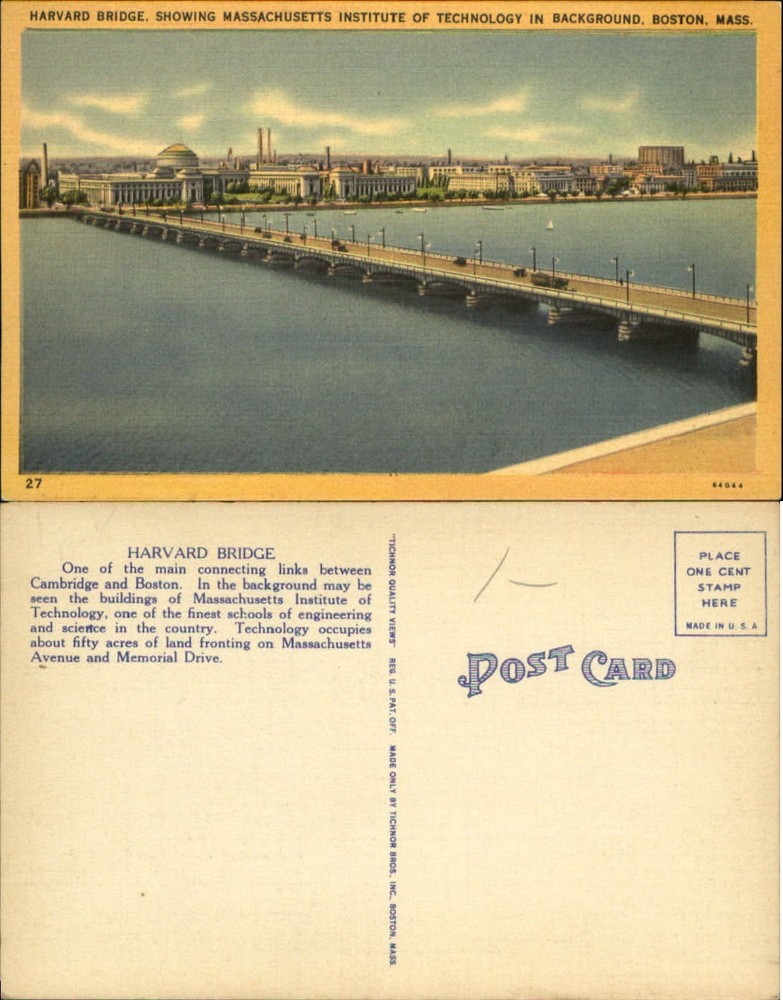 Harvard Bridge Massachusetts Institute of Technology MIT Boston MA 1930s
