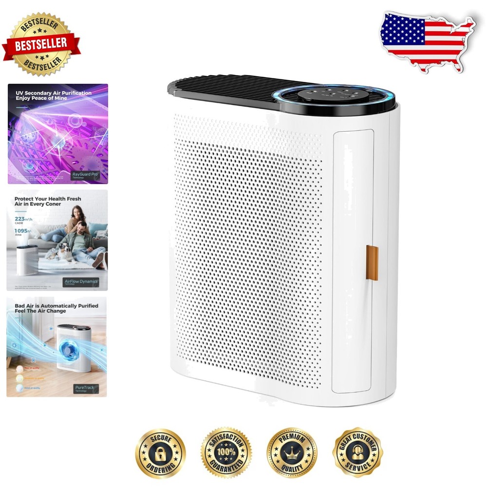 Quiet Air Purifier for Bedrooms – Fast Air Refresh in Spaces Up to 1095 Sq.Ft.