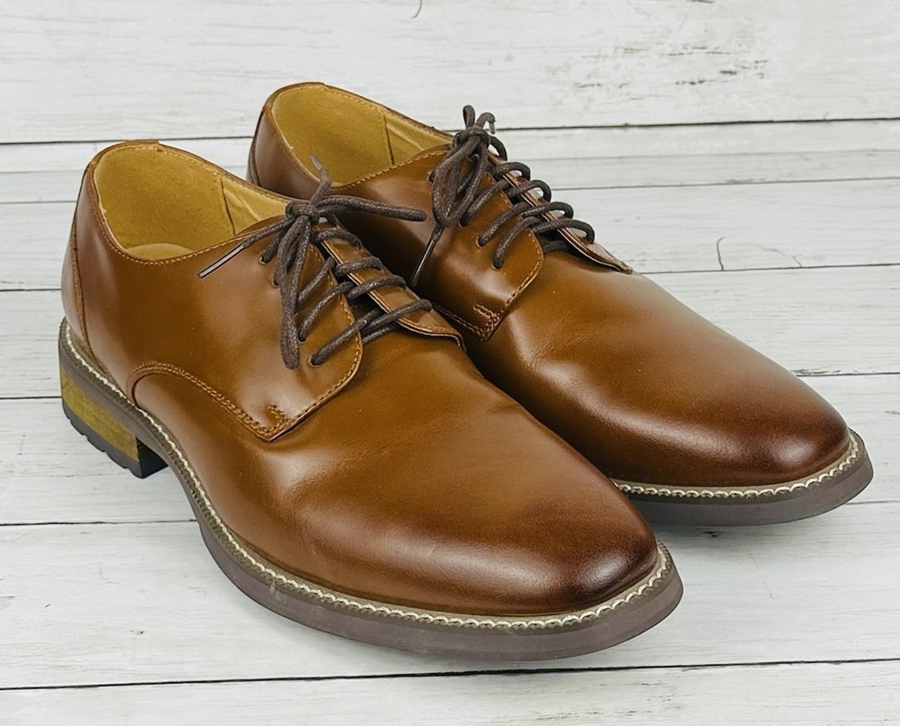 Joseph Abboud Thornton Plain Toe Shoes Mens 8.5 D Brown Oxford Leather Upper