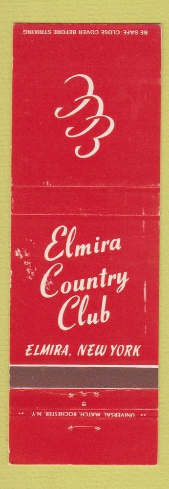Matchbook Cover - Elmira Country Club NY