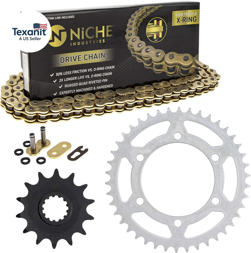 Drive Sprocket Chain Combo for Kawasaki Ninja 300 EX300 Z300 Front 14 Rear 42 To
