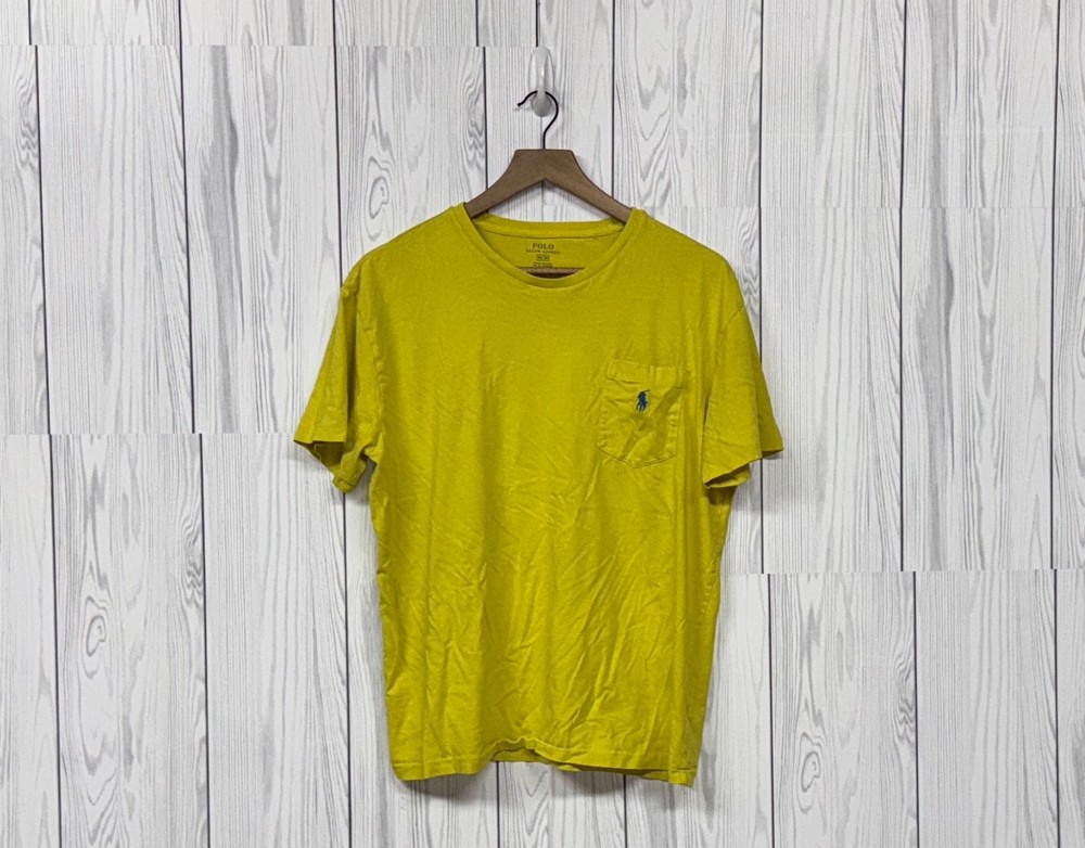 Polo Ralph Lauren pocket t shirt mens size medium short sleeve crew neck yellow