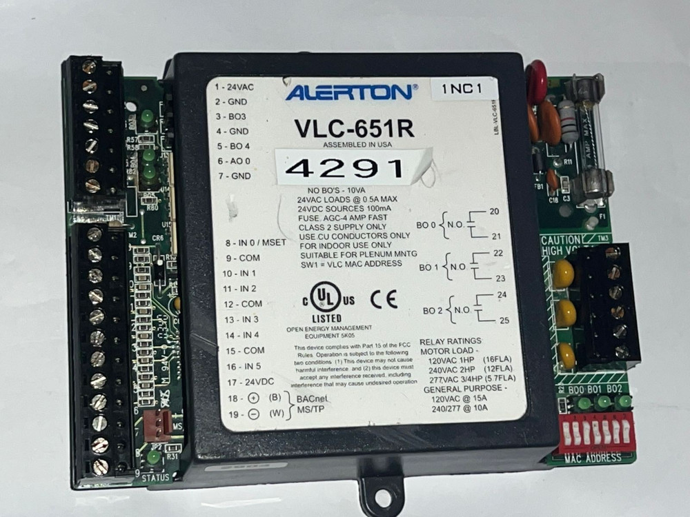 Alerton VLC-651R BACnet Field Controller HVAC BMS Automation Unit Tested
