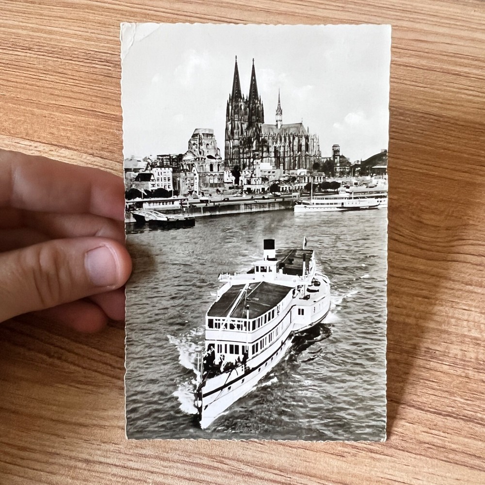 Vintage Postcard Cologne Germany Cathedral Rhine River
