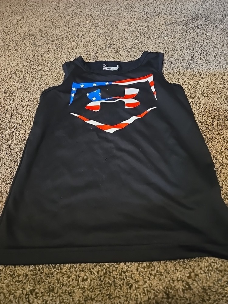 Boys Under Armour  Size 6 Usa Home Plate Tank Black