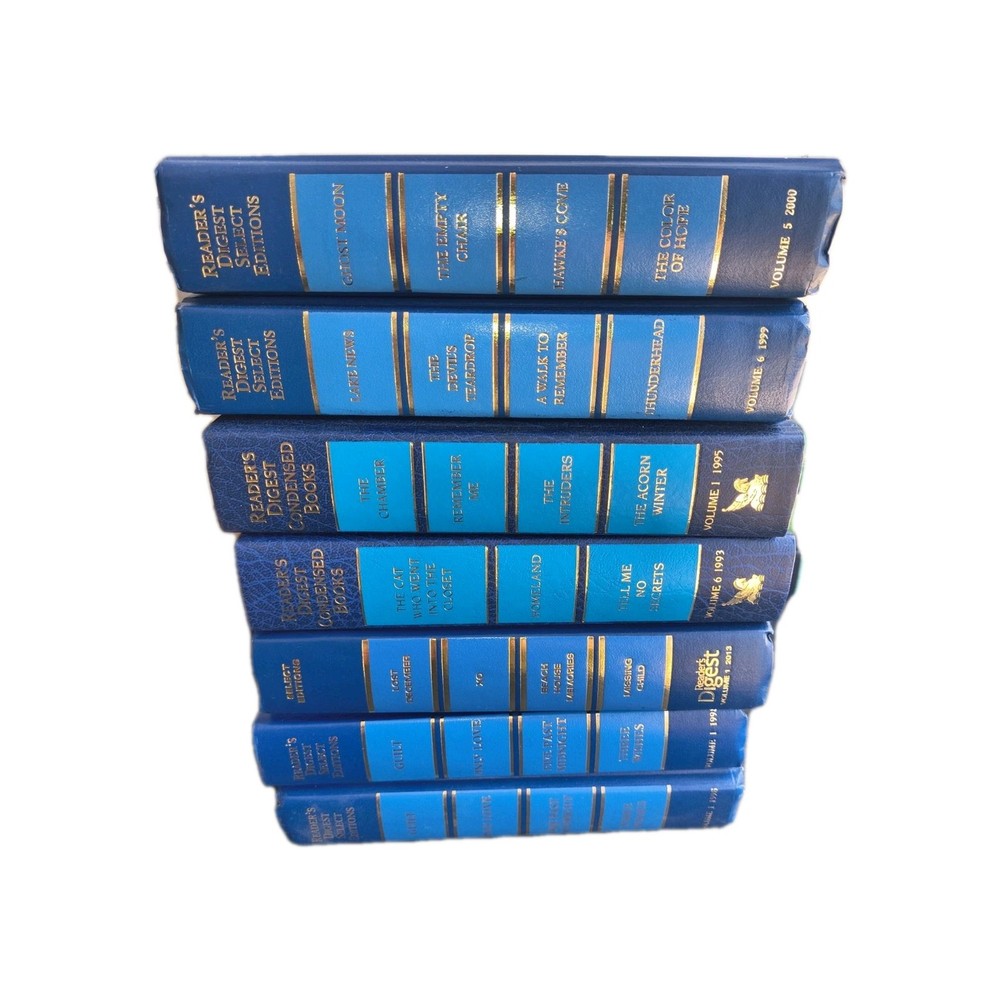 Lot of 7 Blue Reader's Digest Select Editions Condensed Books Decoration Exact
