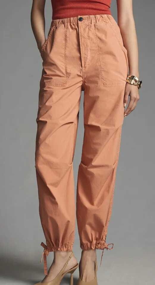 NWT Anthro Citizens of Humanity Luci Slouch Parachute Pants Peach Papaya Size XS