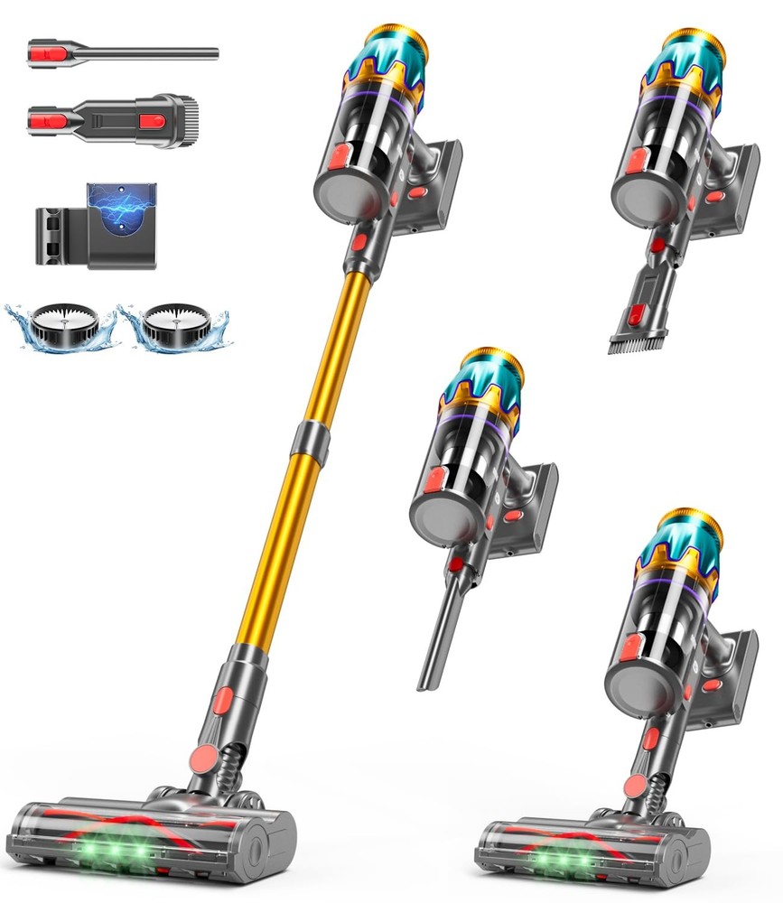 Cordless Vacuum Cleaner, 580W 48KPA 70Mins Vacuum Cleaners for Home, Cordless...