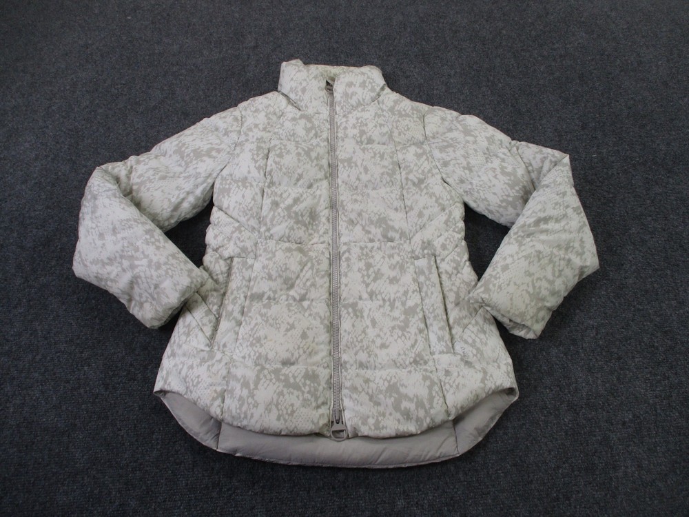Athleta Jacket Womens S Beige Down Puffer Quilted Coat Active Outdoors Hiking