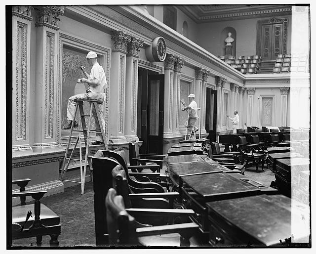 Redecorating senate chamber,United States Capitol,Washington,DC,July 1925,1