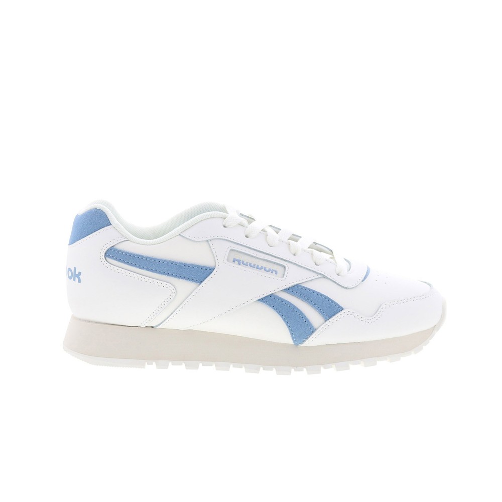 Reebok Glide Mens White Leather Lace Up Lifestyle Sneakers Shoes
