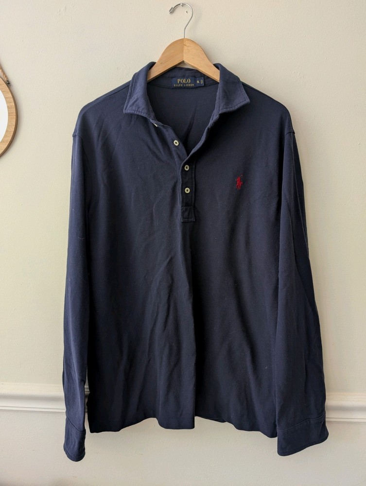 Polo Ralph Lauren Shirt Mens Sz XL Blue Featherweight Mesh Long Sleeve Button
