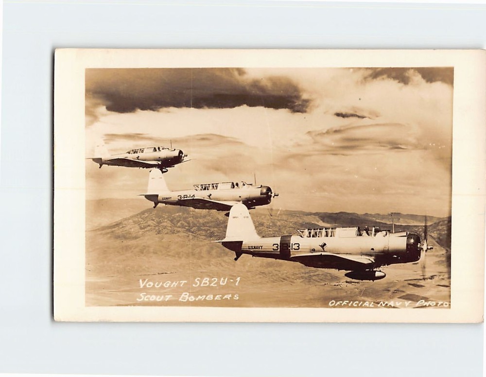 Postcard Vought SB2U-1 Scout Bombers