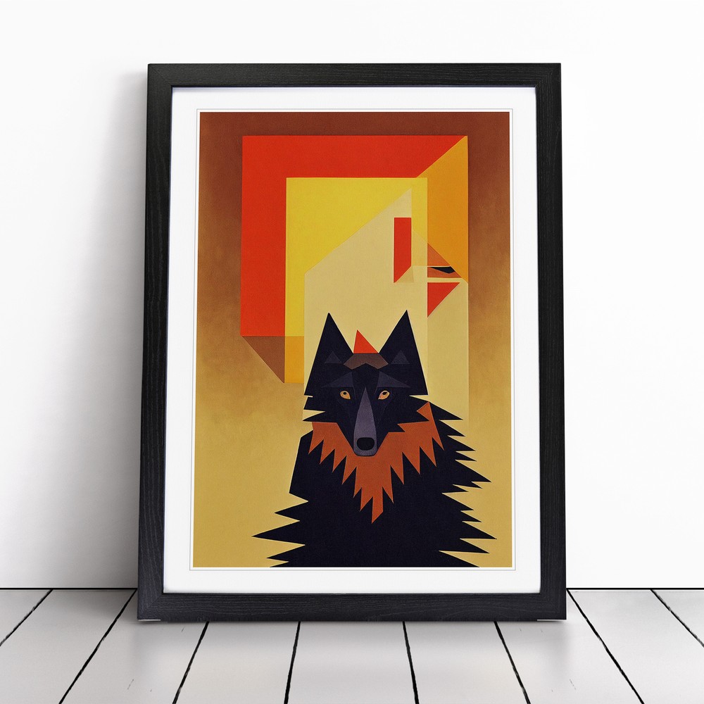 Wolf Art Abstract No.3 Wall Art Print Framed Canvas Picture Poster Decor