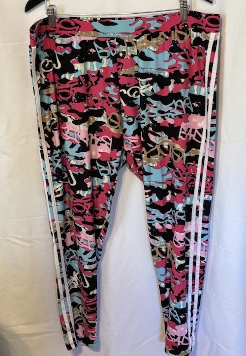 Feathers 3X Women’s Leggings/Multi Bright Colors/Abstract Design/Side Stripes
