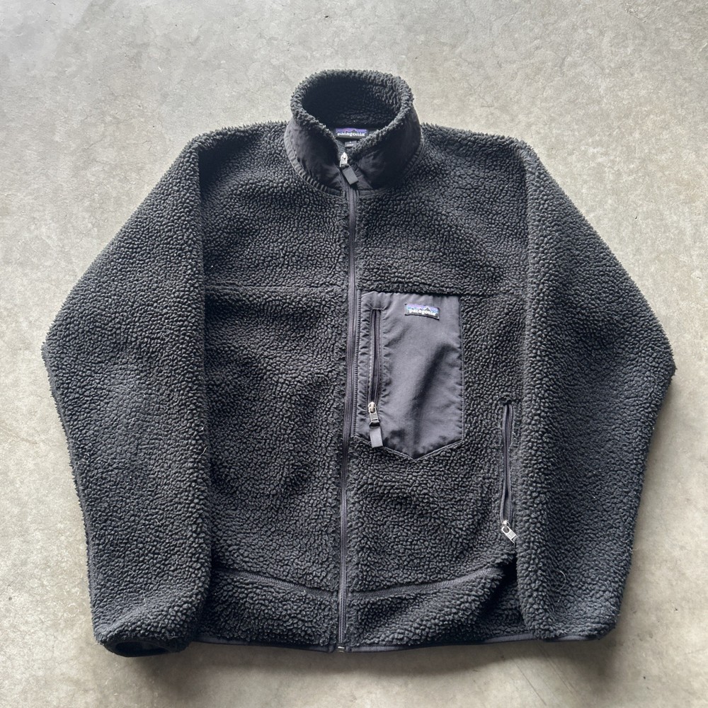 Vintage Patagonia Retro-X Fleece Jacket Men’s L Black Full Zip Deep Pile