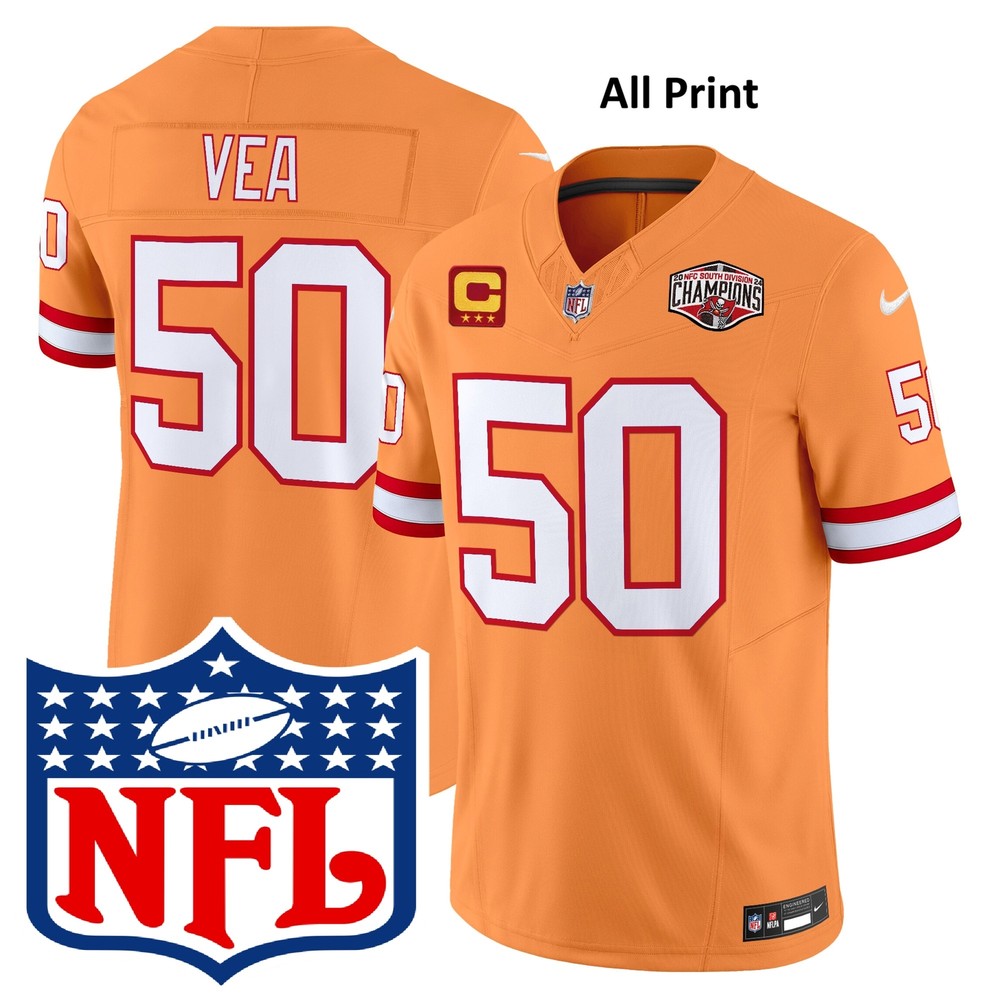 Tampa Bay Buccaneers 2024 NFC South Vita Vea Football Jersey - All Print Options