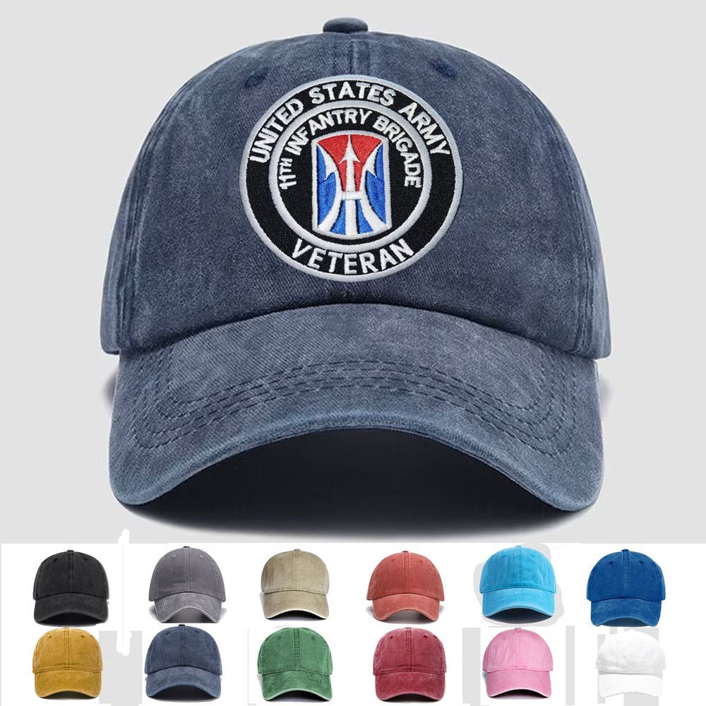 Custom Embroidered Hat US Army 11th Infantry Brigade Veteran, Veteran Cap, Gift