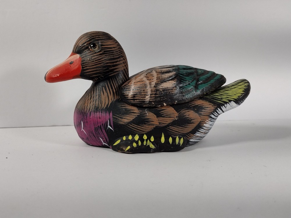 Ceramic duck  Hand Painted Ceramic duck Trinket Box